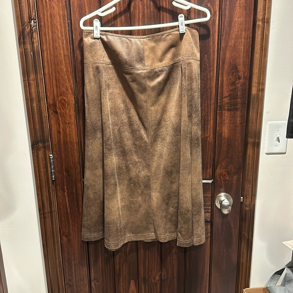 Christopher & Banks Brown Suede Skirt